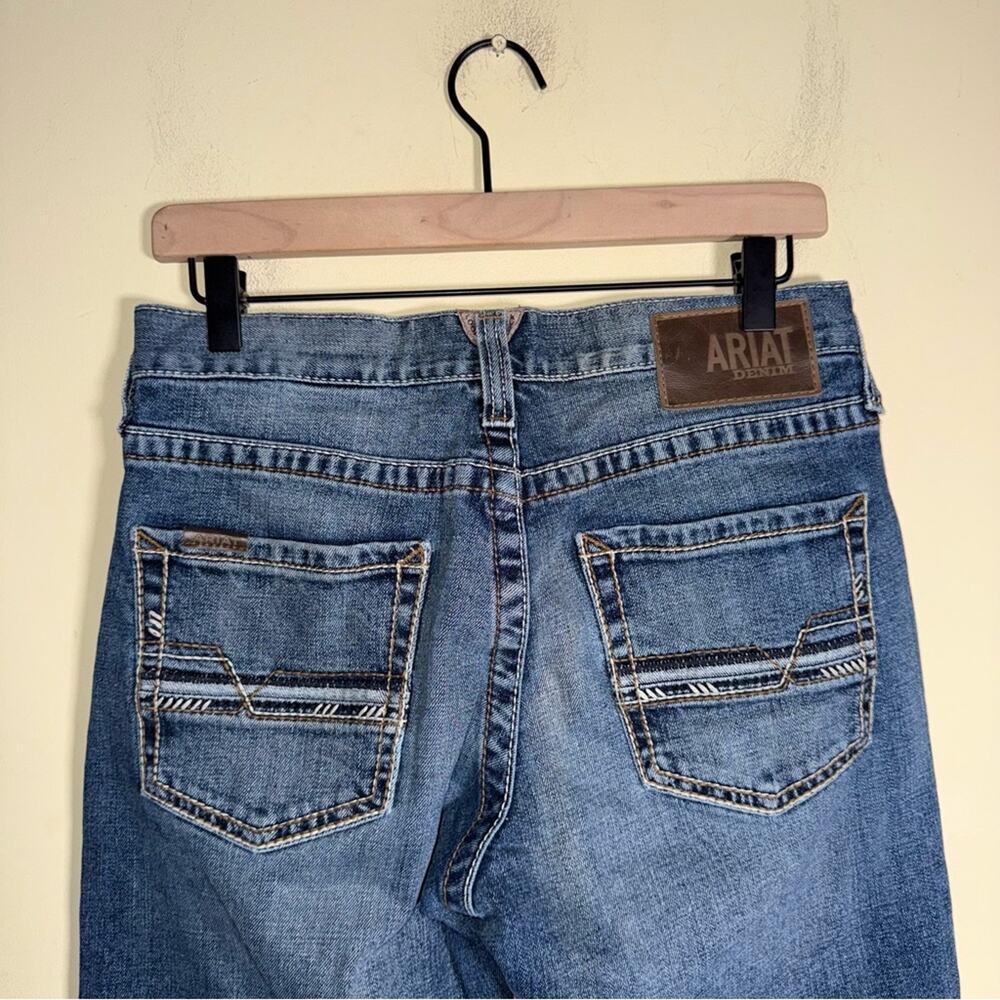 ARIAT men’s slim straight white stitch western style jeans 30/32 - Picture 4 of 5